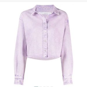IRO Paris lilac cropped denim jacket size small NWT